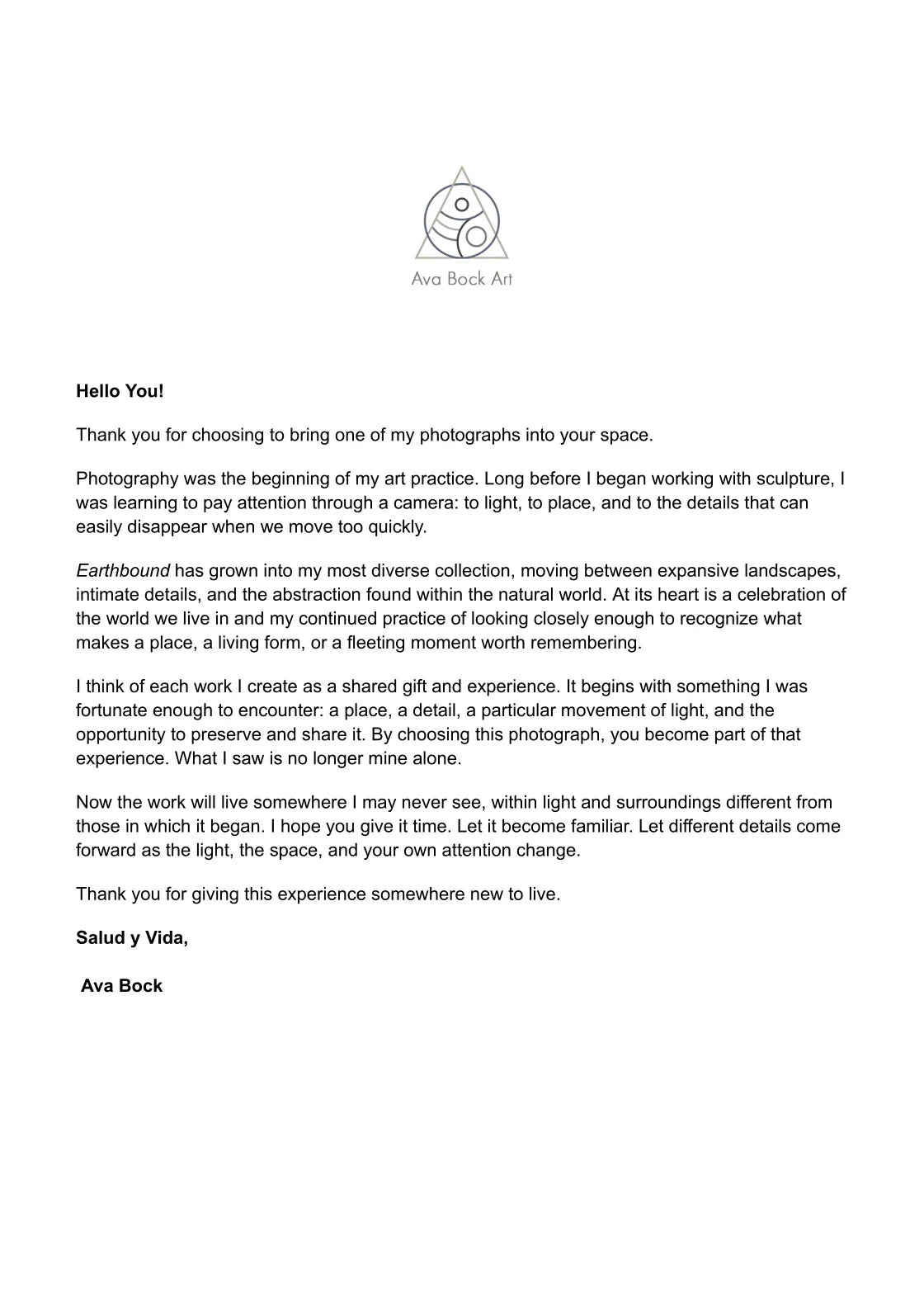 Airways — A letter from the artist