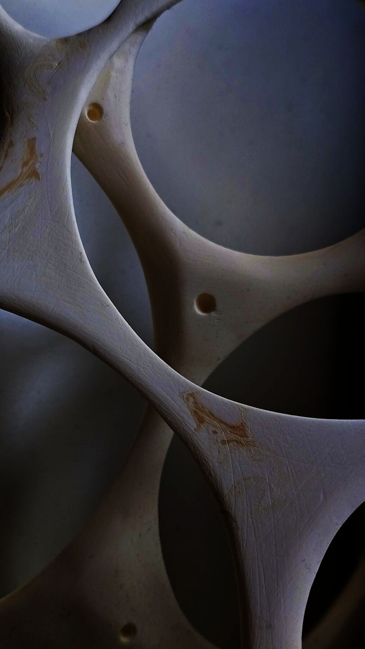 Abstract geometric photographic artwork with open circular forms and layered negative space, emphasizing balance and spatial clarity.