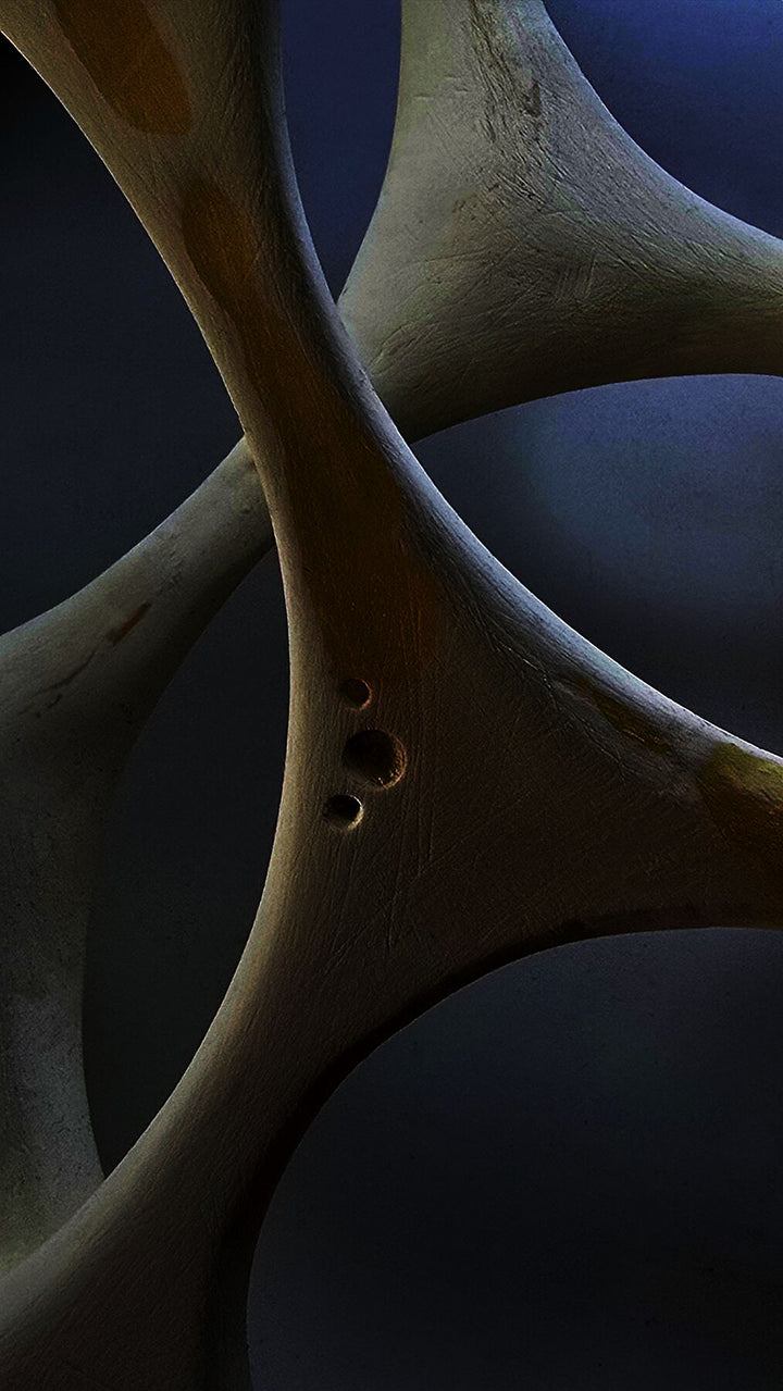 Abstract geometric photographic artwork featuring intersecting circular forms and negative space, exploring convergence and spatial balance